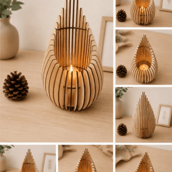 Bougeoir bois décoratif