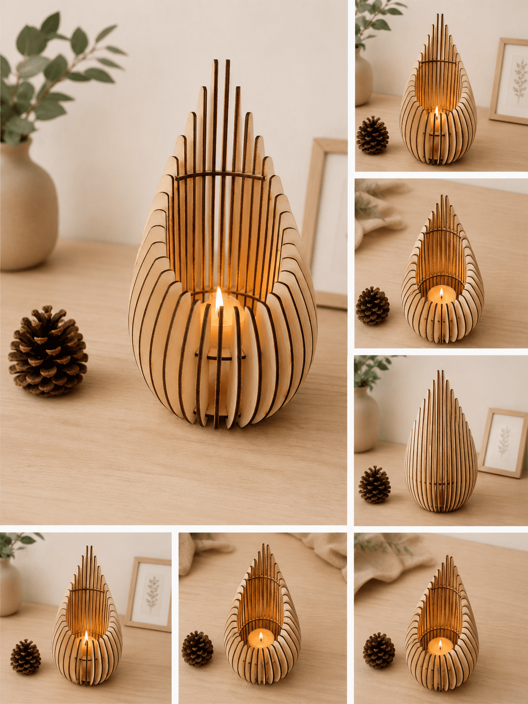 Bougeoir bois décoratif – Image 2