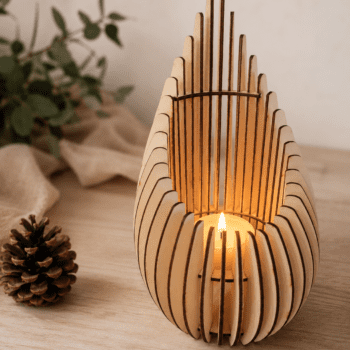 Bougeoir bois décoratif