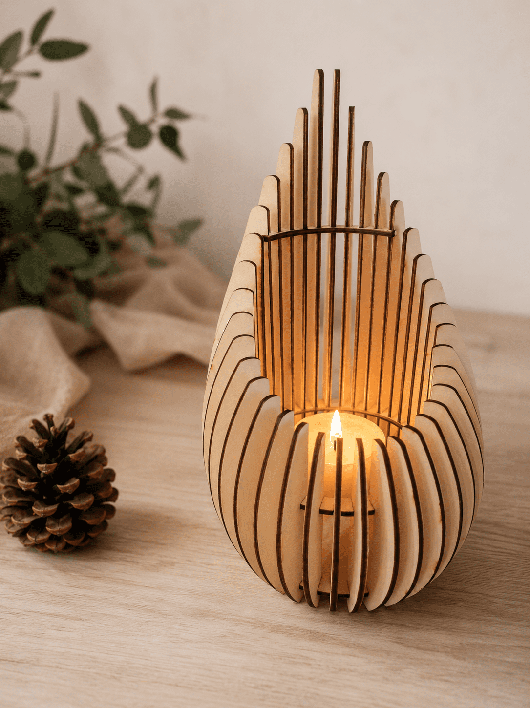 Bougeoir bois décoratif