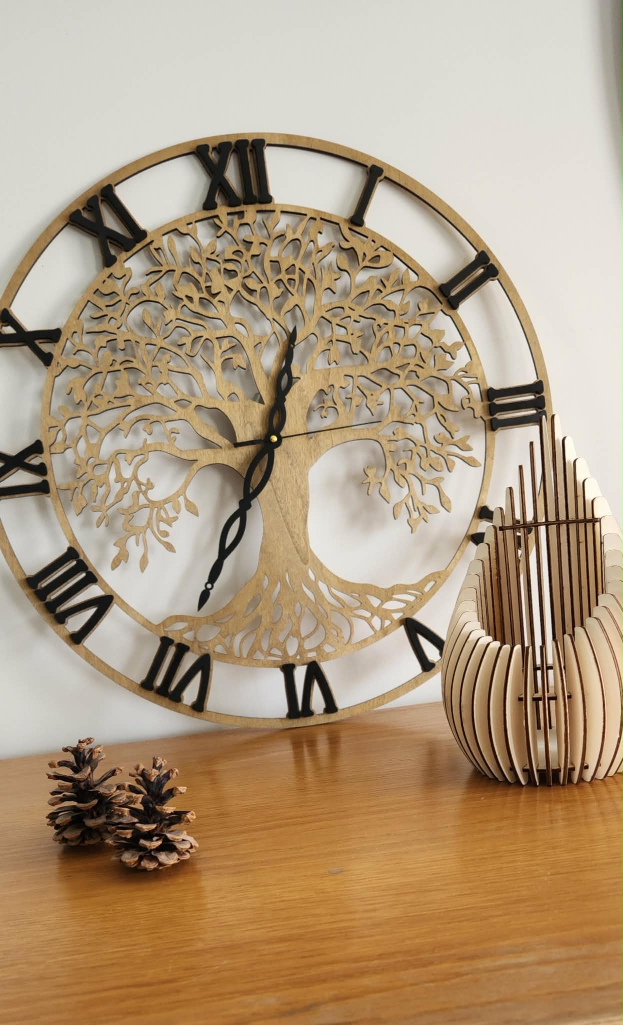 Horloge murale Arbre de vie en bois